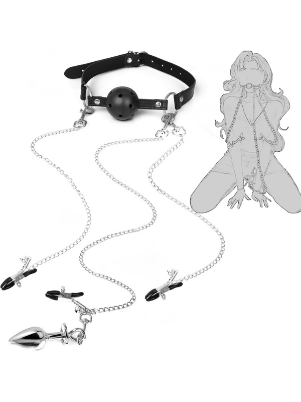 bdsm-4u-1-arada-bondage-seti-agizlik-klipsler-ve-anal-plug-zincir-1278124-1 BDSM 4’ü 1 Arada Bondage Seti – Ağızlık, Klipsler ve Anal Plug Zincir - Görsel 1
