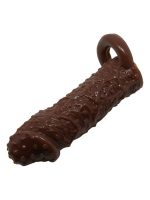 Censan 4 cm Uzatmalı Damarlı Penis Kılıfı Esmer - Görsel 3