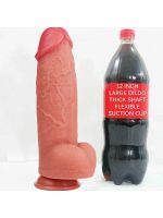 Censan Gerçekçi Tasarımlı Büyük Boy Vakum Tabanlı Silikon Dildo 30 cm - Görsel 2
