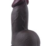 Censan Gerçekçi Tasarımlı Geniş Çaplı Vakum Tabanlı Silikon Dildo 21 cm Siyah
