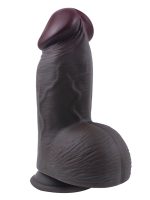 Censan Gerçekçi Tasarımlı Geniş Çaplı Vakum Tabanlı Silikon Dildo 21 cm Siyah