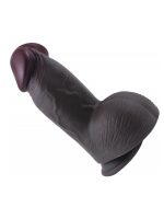 Censan Gerçekçi Tasarımlı Geniş Çaplı Vakum Tabanlı Silikon Dildo 21 cm Siyah - Görsel 3