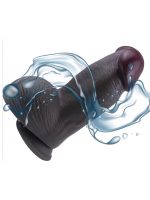 Censan Gerçekçi Tasarımlı Geniş Çaplı Vakum Tabanlı Silikon Dildo 21 cm Siyah - Görsel 5