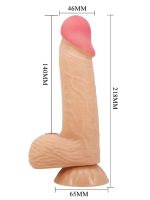 Censan Lisle 8.1 İnç Kıkırdak Yapılı Gerçek Deri Yapılı Dildo - Görsel 2