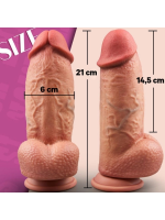 Censan SuperLove Realistik Dual Density Dildo – 21 cm Güçlü Emme Tabanlı Vücut Dostu Silikon - Görsel 2