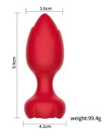 Censan Telefon Kontrollü Full Covered Rubber Rose Anal Plug – Kırmızı - Görsel 2