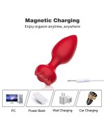 Censan Telefon Kontrollü Full Covered Rubber Rose Anal Plug – Siyah - Görsel 3