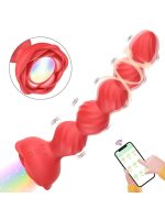 Censan Telefon Kontrollü Haley Rose Pulled Beads Anal Plug – Kırmızı - Görsel 3
