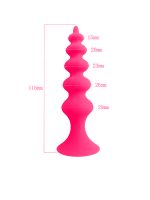Censan Vantuzlu Boğumlu Silikon Anal Plug Pembe - Görsel 2
