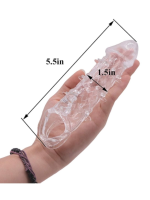 Censan Wolf Warrior Crystal Şeffaf Dokulu Penis Kılıfı – Esnek TPE Malzeme, Gerçekçi His, 13.8 cm - Görsel 4