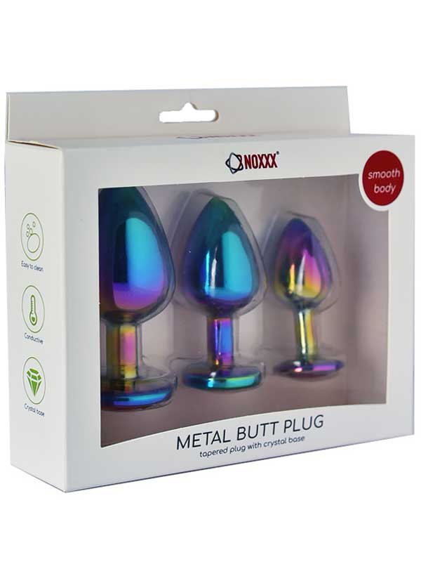 noxxx-tasli-cok-renkli-celik-anal-plug-3-boy-set-13554-1 NOXXX Taşlı Çok Renkli Çelik Anal Plug - 3 Boy Set - Görsel 1