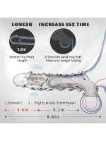 9 cm Şeffaf Penis Kılıfı – Halkalı Titreşimli Penis Uzatıcı - Görsel 2