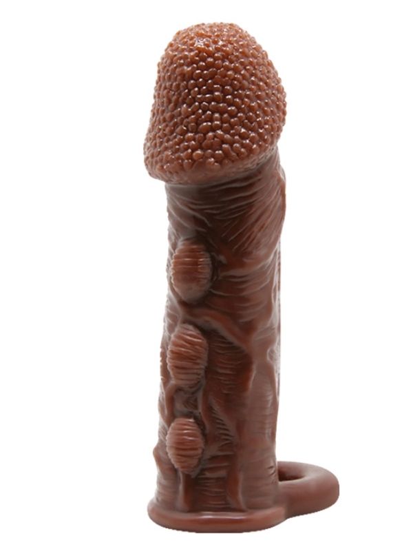 Censan 3 cm Uzatmalı Damarlı Penis Kılıfı Esmer