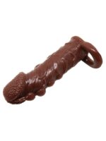 Censan 3 cm Uzatmalı Damarlı Penis Kılıfı Esmer - Görsel 4