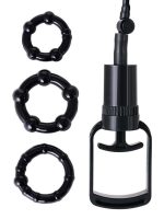 Censan 3 halkalı Penis Pompası, PVC siyah 23,5 cm 3 halkalı - Görsel 4