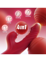 Censan 4in1 – Kırmızı Zarafet, Dört Fonksiyon Bir Arada Telefon Aplikasyonlu Modern Vibratör - Görsel 2