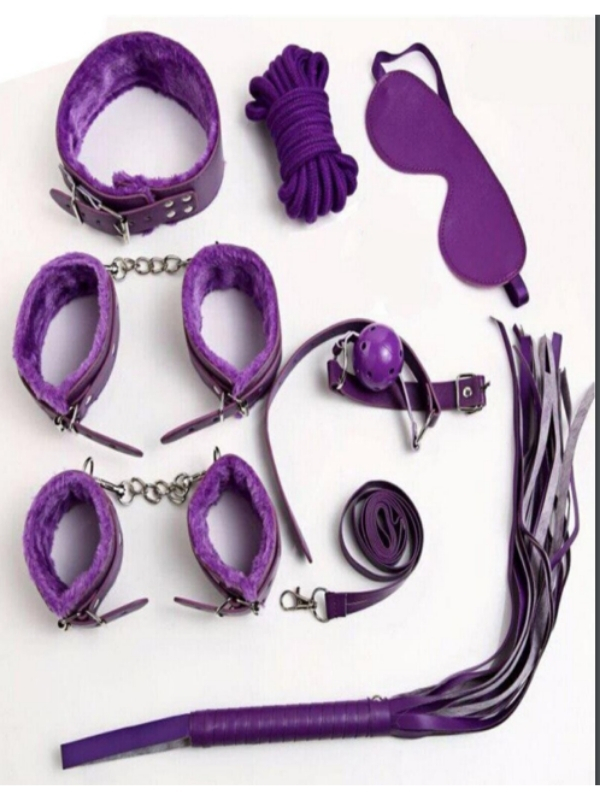 censan-7-parca-fetis-esaret-seti-siyah-mor-594860-1 Censan 7 Parça Fetiş Esaret Seti Siyah Mor - Görsel 1