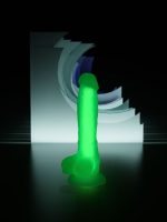 Censan Beyond Clark Glow Gece Parlayan Yeşil Dildo Silikon Şeffaf 22 cm - Görsel 5
