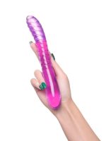 CENSAN Çift Taraflı Jel Dildo Frica, TPE, mor, 23 cm - Görsel 4