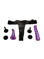 Censan Çift Taraflı Mor Renk Belden Bağlamalı Dildo - Görsel 5