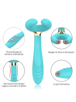 Censan Çiftler için Klitoris Vibratörü – 3 Motorlu Çok Fonksiyonlu Konsolador ve Penis Masajörü (Mavi) - Görsel 4