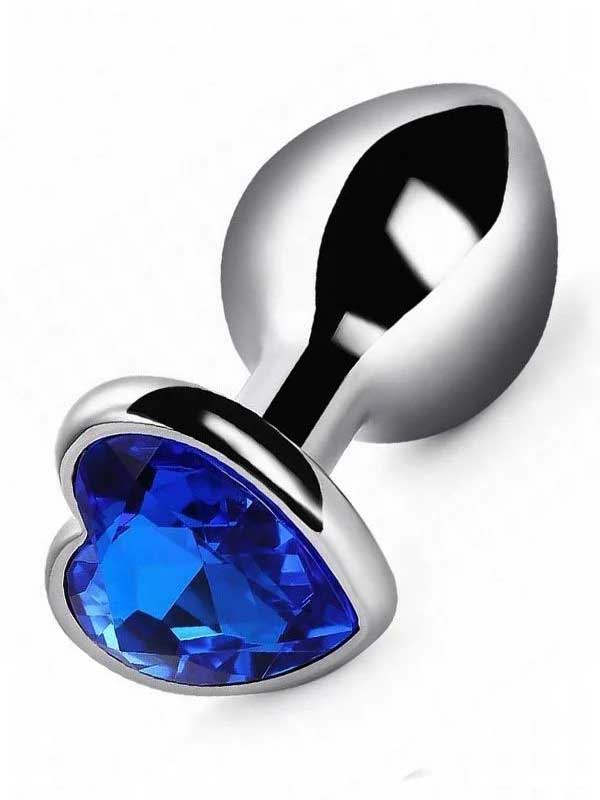 Censan Gümüş Renkli Kalpli Çelik Anal Plug - Büyük Boy