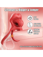 Censan Kırmızı Dudak Dil Şeklinde Şarjlı Titreşimli Penis Halkası - Görsel 3