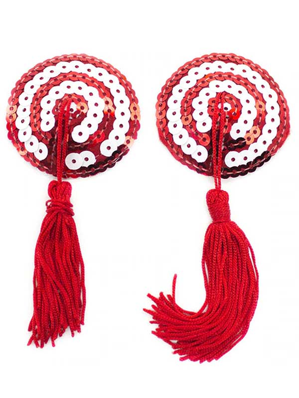 Censan Silikon Kırmızı Beyaz Pullu Göğüs Püskülü