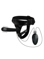 Censan Siyah Double Dong Titreşimli Belden Bağlamalı Çift Taraflı Bisex Dildo Vibratör - Görsel 3