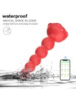 Censan Telefon Kontrollü Haley Rose Pulled Beads Anal Plug – Kırmızı - Görsel 5