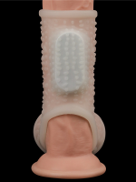 Censan Vibrating Drip Knights Ring with Scrotum Sleeve (Beyaz) - Görsel 4