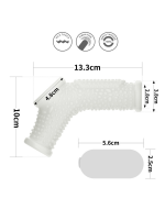 Censan Vibrating Drip Knights Ring with Scrotum Sleeve (Beyaz) - Görsel 5