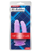 Hi-Rubber Şeffaf Jel İkili Dildo - 18cm Mor - Görsel 2