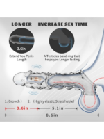 9 cm Şeffaf Penis Kılıfı – Halkalı Titreşimli Penis Uzatıcı - Görsel 2
