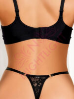 Bacak Bantlı Özel Bölgesi Açık Fantazi Külot Beyaz Siyah - Görsel 3