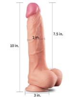Censan 10 İnç Dual Layer Platinum Silicone Cock Dildo - Görsel 5
