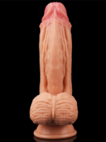 Censan 10 İnç Dual layered Platinum Silicone Cock - Flesh - Görsel 2