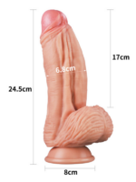 Censan 10 İnç Dual layered Platinum Silicone Cock - Flesh - Görsel 5
