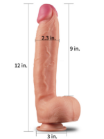 Censan 12 İnç Dual Layered Platinum Silicone Cock - Görsel 5