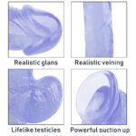 Censan 20CM Gerçekçi Mor Dildo Penis - Görsel 5