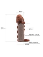 Censan 3 cm Uzatmalı Damarlı Penis Kılıfı Esmer - Görsel 5