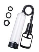 Censan 3 halkalı Penis Pompası, PVC siyah 23,5 cm 3 halkalı