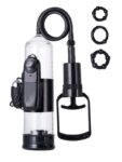 Censan 3 halkalı Titreşimli penis pompası PVC Siyah 22,8 cm