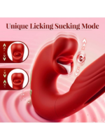 Censan 3’ü 1 Arada G Noktası ve Klitoris Vibratörü – Dil ve Emme Fonksiyonlu, Su Geçirmez Silikon Stimülatör (Kırmızı) - Görsel 4