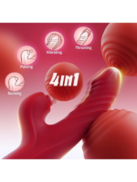 Censan 4in1 – Kırmızı Zarafet, Dört Fonksiyon Bir Arada Telefon Aplikasyonlu Modern Vibratör - Görsel 2