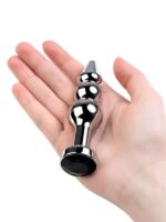 CENSAN Anal Plug Metal gümüş siyah kristalli 11 cm - Görsel 2