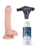 Censan Belden Bağlamalı Kayganlaştırıcı Set Noctis 18cm Realistik Dildo No:100
