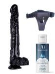 Censan Belden Bağlamalı Kayganlaştırıcı Set Noctis 42cm Siyah Dildo No:44