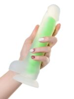 Censan Beyond Clark Glow Gece Parlayan Yeşil Dildo Silikon Şeffaf 22 cm - Görsel 3