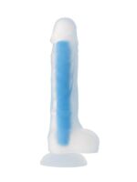 Censan Beyond Mavi Matt Glow Gece Parlayan Dildo, Silikon, Şeffaf, 18 cm - Görsel 2